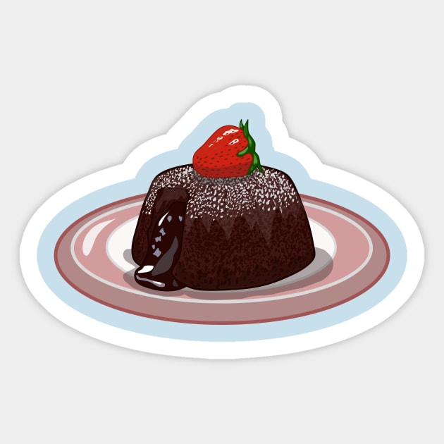 Chocolate lava cake cartoon illustration Sticker by Miss Cartoon